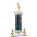Premium Single Black Carbon Fiber Victory Golf Trophy