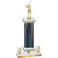 Premium Single Black Carbon Fiber Year Golf Trophy