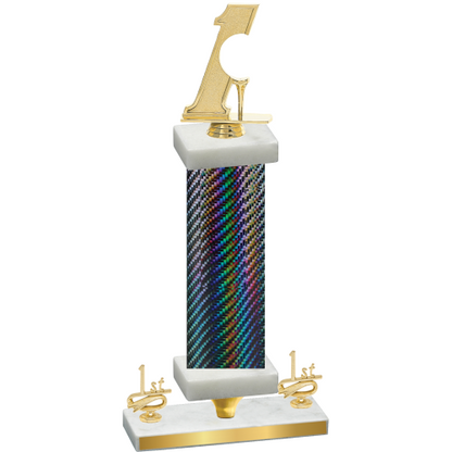 Premium Single Black Carbon Fiber First Place Golf Trophy