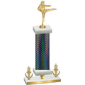 Premium Single Black Carbon Fiber Victory Karate Trophy