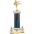 Premium Single Black Carbon Fiber Victory Karate Trophy