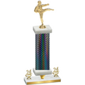 Premium Single Black Carbon Fiber Year Karate Trophy