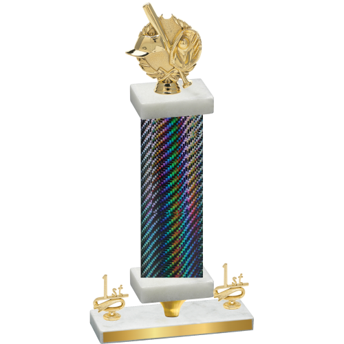 Premium Single Black Carbon Fiber First Place Baseball Trophy