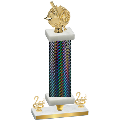 Premium Single Black Carbon Fiber Second Place Baseball Trophy
