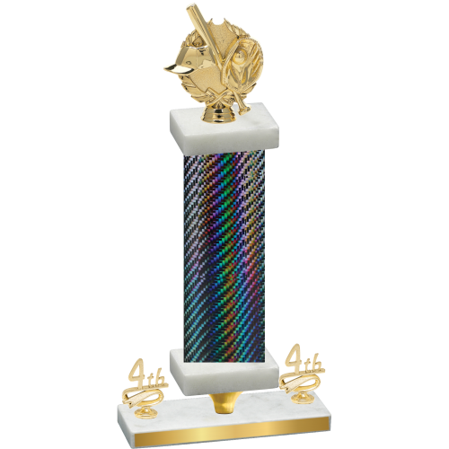 Premium Single Black Carbon Fiber Fourth Place Baseball Trophy