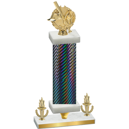 Premium Single Black Carbon Fiber Victory Baseball Trophy