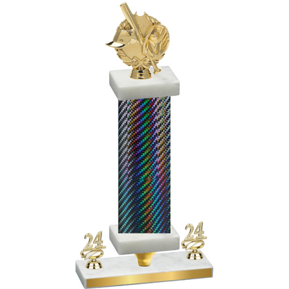Premium Single Black Carbon Fiber Year Baseball Trophy
