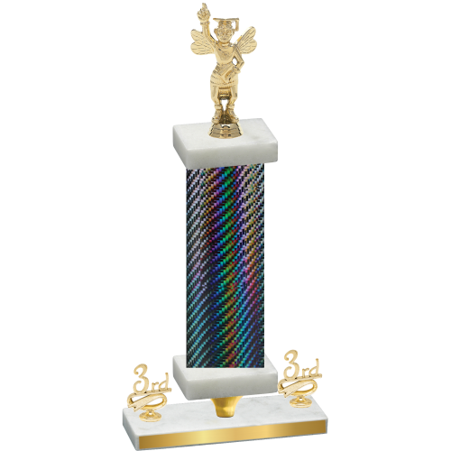 Premium Single Black Carbon Fiber Third Place Academics Trophy