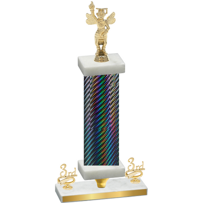 Premium Single Black Carbon Fiber Third Place Academics Trophy