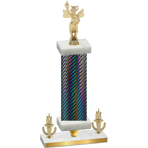 Premium Single Black Carbon Fiber Victory Academics Trophy