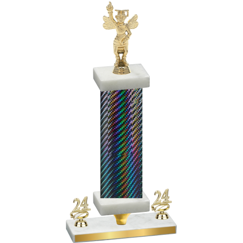 Premium Single Black Carbon Fiber Year Academics Trophy