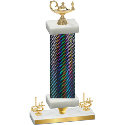 Premium Single Black Carbon Fiber First Place Academics Trophy