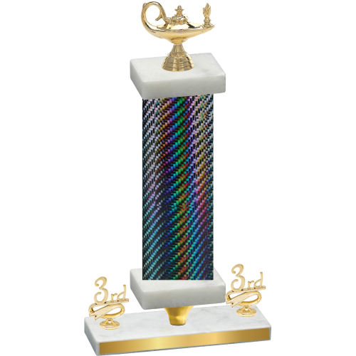 Premium Single Black Carbon Fiber Third Place Academics Trophy