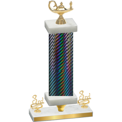Premium Single Black Carbon Fiber Third Place Academics Trophy