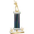 Premium Single Black Carbon Fiber Second Place Softball Trophy