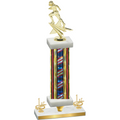 Premium Single Flag USA First Place Football Trophy
