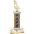 Premium Single Flag USA Third Place Football Trophy