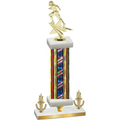 Premium Single Flag USA Victory Football Trophy