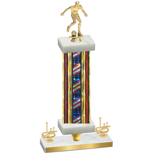 Premium Single Flag USA First Place Soccer Trophy
