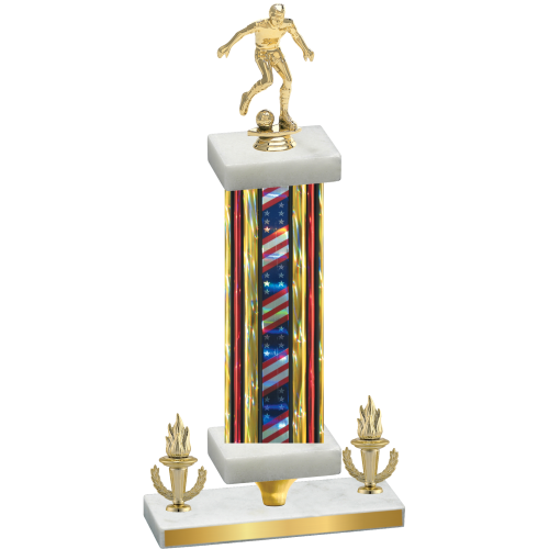 Premium Single Flag USA Victory Soccer Trophy