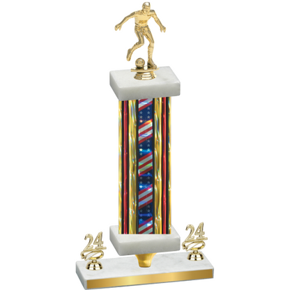 Premium Single Flag USA Year Soccer Trophy