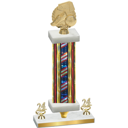 Premium Single Flag USA Year Soccer Trophy