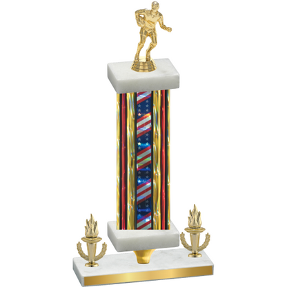 Premium Single Flag USA Victory Rugby Trophy