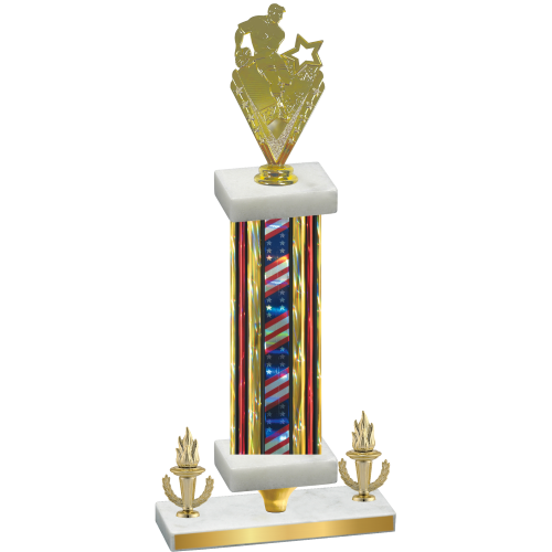 Premium Single Flag USA Victory Rugby Trophy