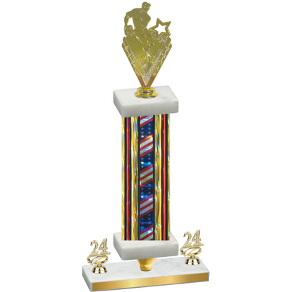 Premium Single Flag USA Year Rugby Trophy