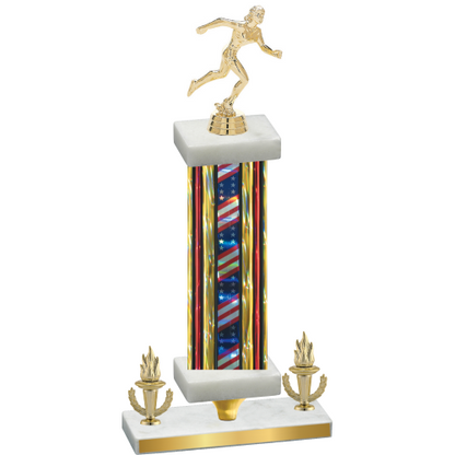 Premium Single Flag USA Victory Running Trophy