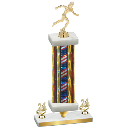 Premium Single Flag USA Year Running Trophy