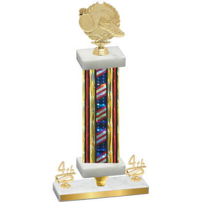Premium Single Flag USA Fourth Place Running Trophy
