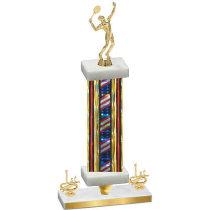 Premium Single Flag USA First Place Tennis Trophy