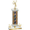 Premium Single Flag USA Second Place Tennis Trophy