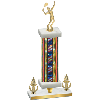 Premium Single Flag USA Victory Tennis Trophy