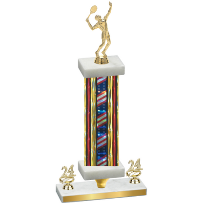 Premium Single Flag USA Year Tennis Trophy