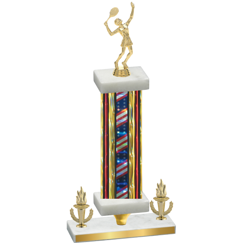 Premium Single Flag USA Victory Tennis Trophy