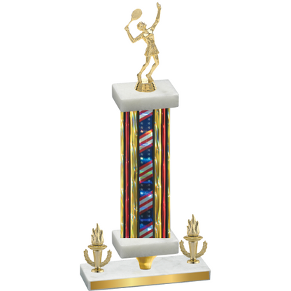 Premium Single Flag USA Victory Tennis Trophy