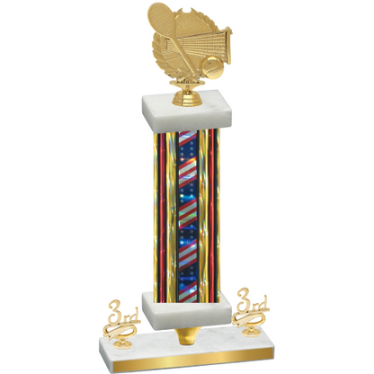 Premium Single Flag USA Third Place Tennis Trophy