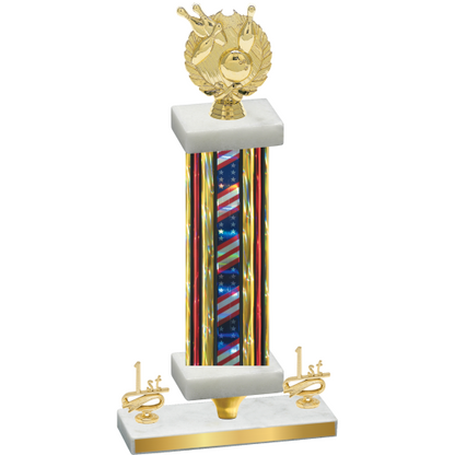 Premium Single Flag USA First Place Bowling Trophy