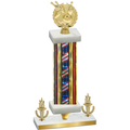 Premium Single Flag USA Victory Bowling Trophy
