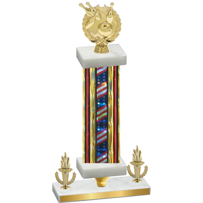 Premium Single Flag USA Victory Bowling Trophy