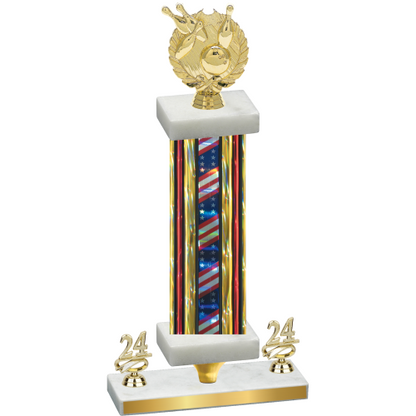 Premium Single Flag USA Year Bowling Trophy