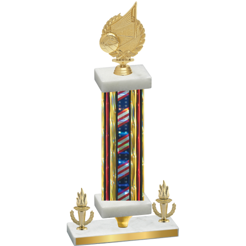 Premium Single Flag USA Victory Volleyball Trophy