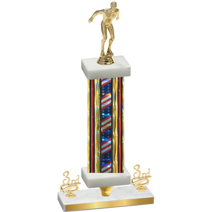 Premium Single Flag USA Third Place Swimming Trophy