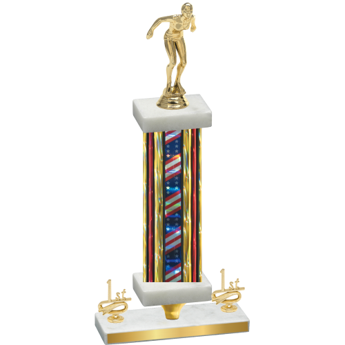 Premium Single Flag USA First Place Tennis Trophy