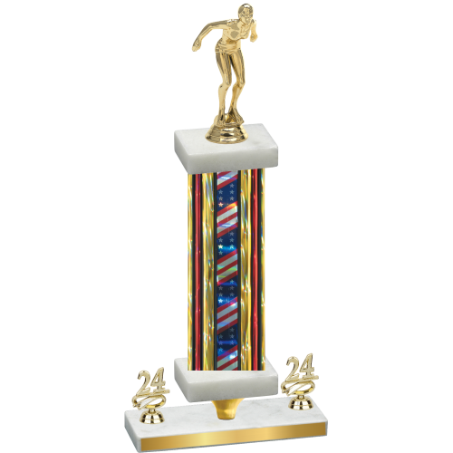 Premium Single Flag USA Year Tennis Trophy