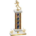 Premium Single Flag USA First Place Football Trophy