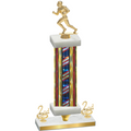Premium Single Flag USA Second Place Football Trophy