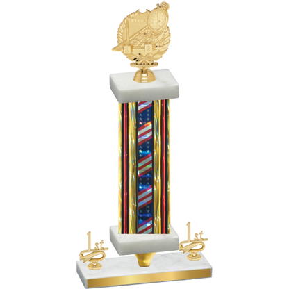 Premium Single Flag USA First Place Swimming Trophy
